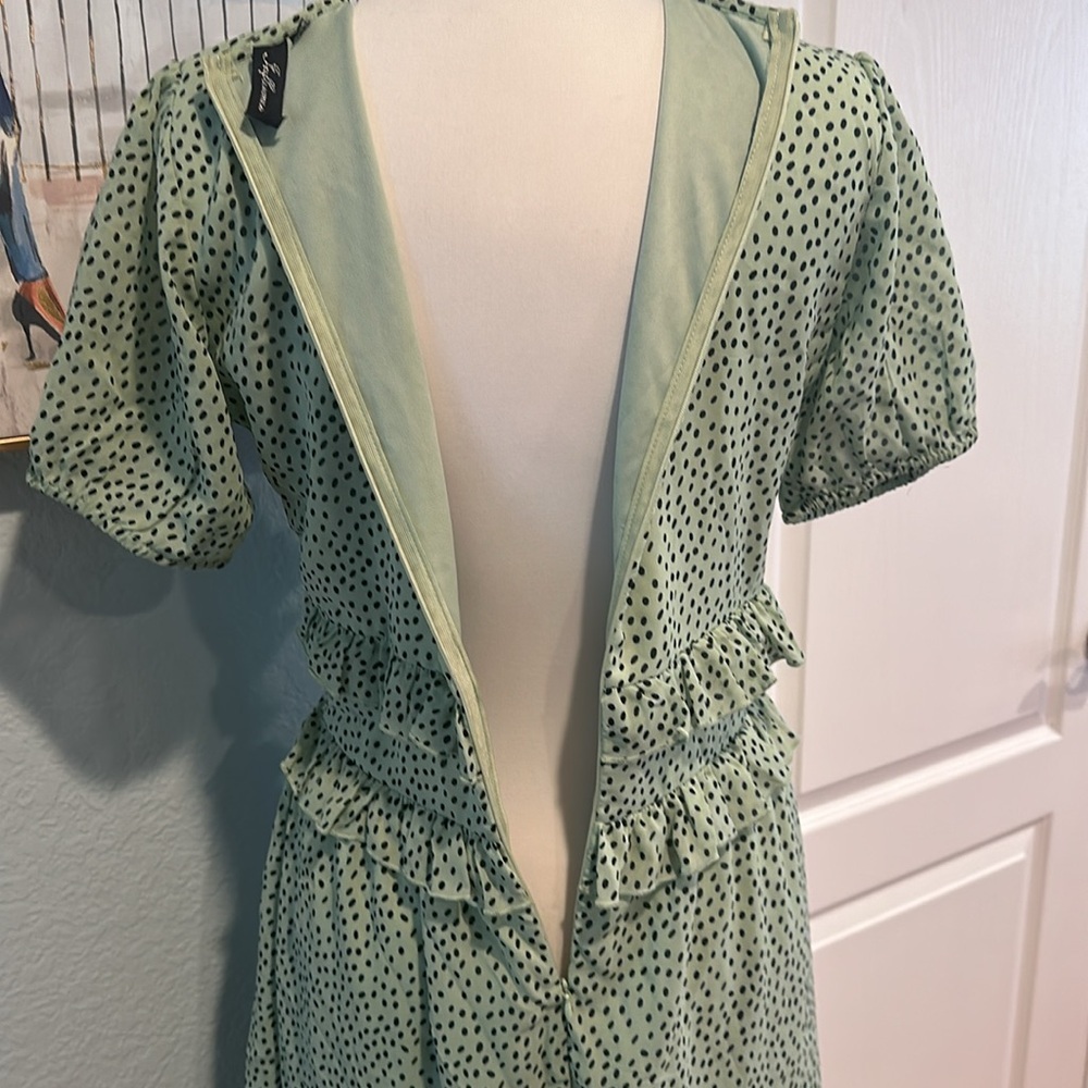 Influence • Mint Green Polkadot Dress • Sz 8 - Picture 8 of 14